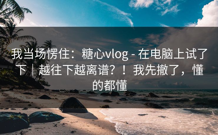 我当场愣住：糖心vlog - 在电脑上试了下｜越往下越离谱？！我先撤了，懂的都懂