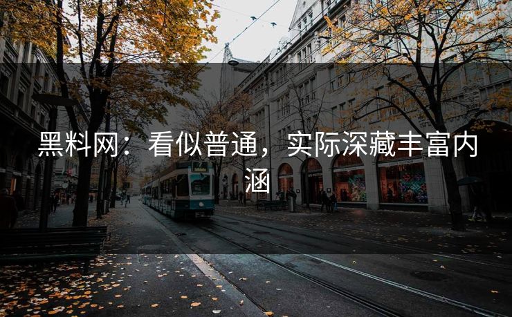 黑料网：看似普通，实际深藏丰富内涵
